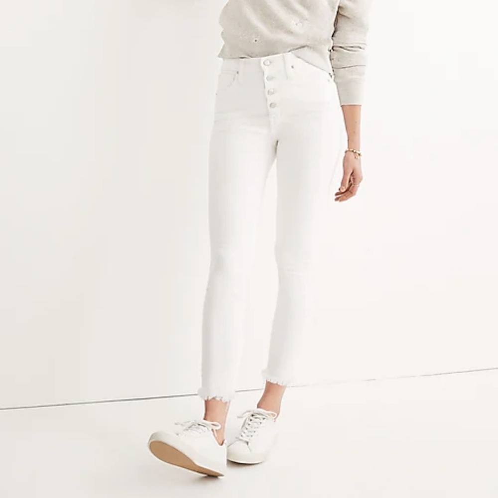 Madewell High-Rise White Skinny Crop Jeans